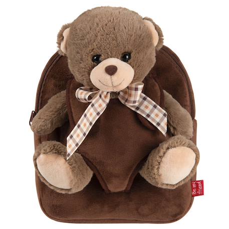 Garçon-Accessoires-Fourniture scolaire-Cartable-Sac à dos maternelle garçon réversible peluche ours brun