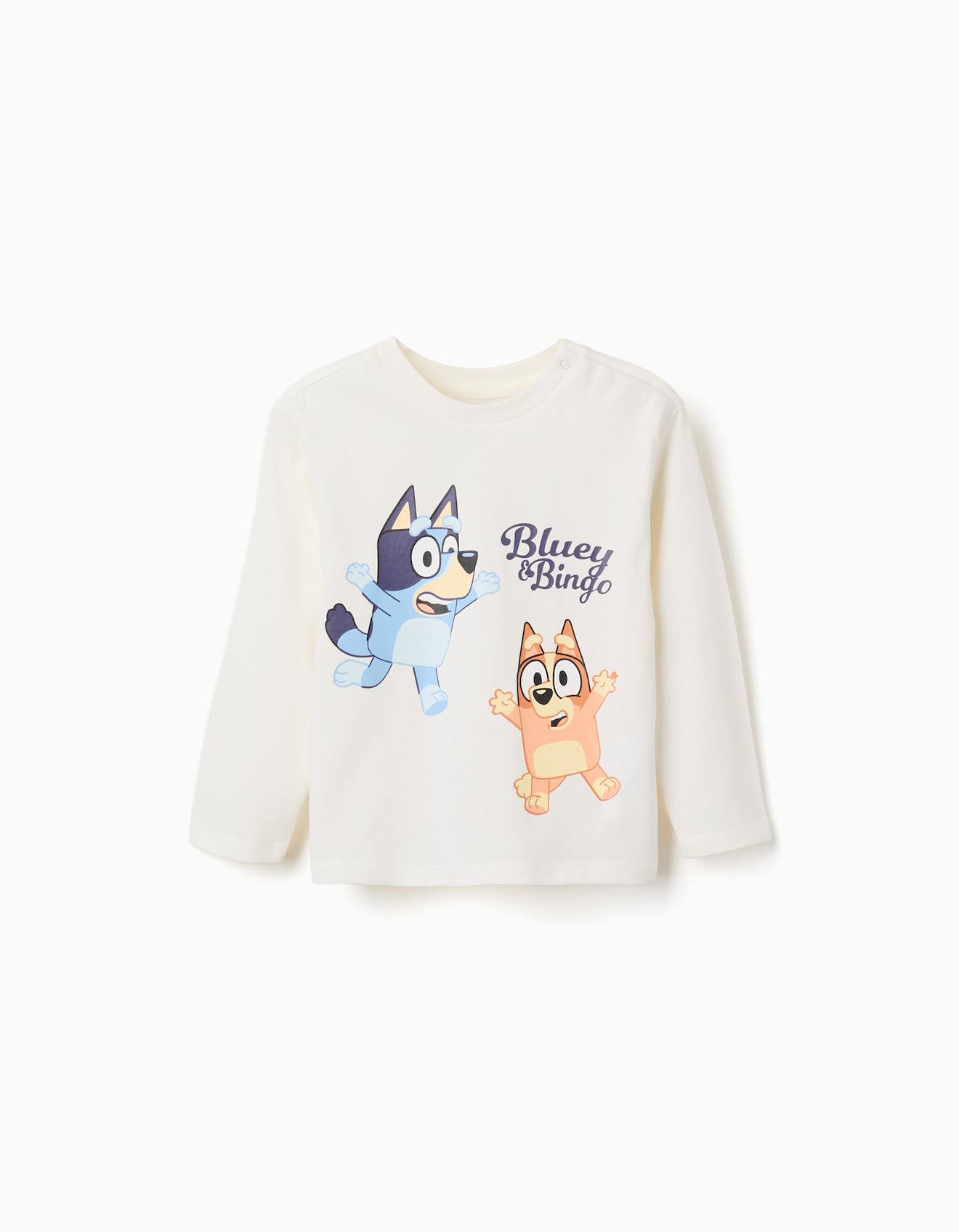 T-shirt En Coton Manches Longues Et Imprim Bluey Blanc 15 €