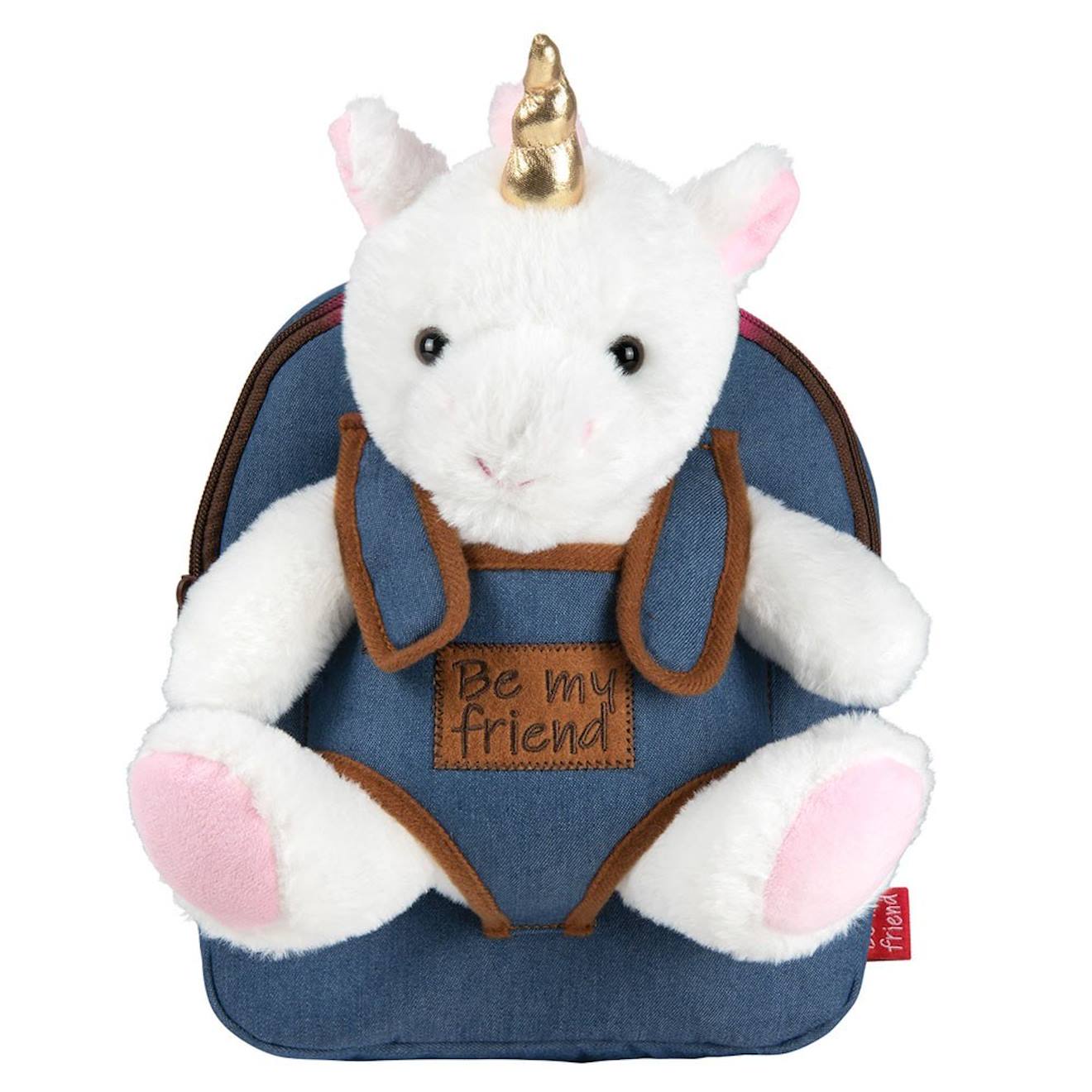 Sac À Dos Maternelle Animal Peluche 25 Cm - Réversible (licorne) Multicolore