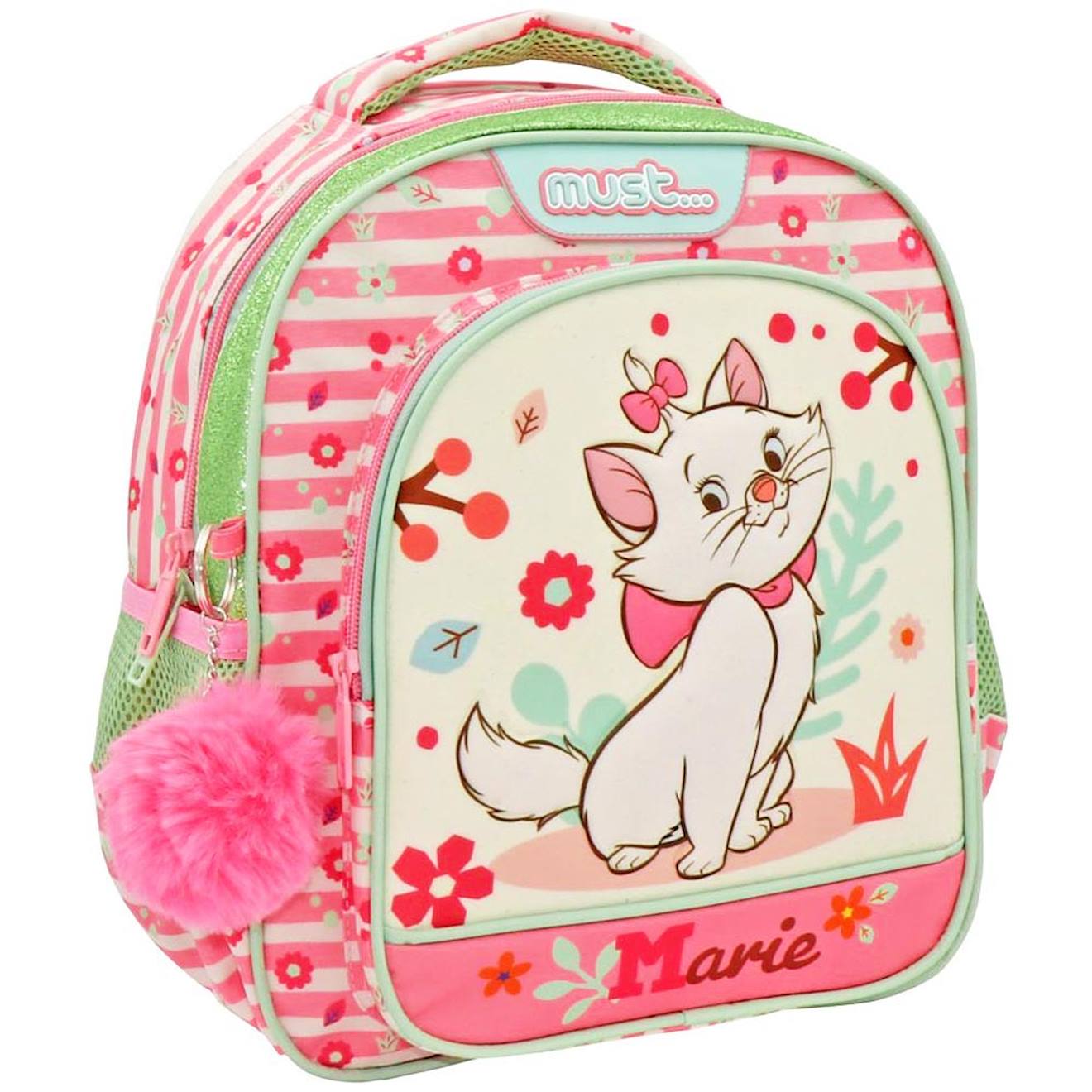 Sac À Dos Maternelle Marie Des Aristochats Disney 31 Cm Beige/rose/vert D'eau