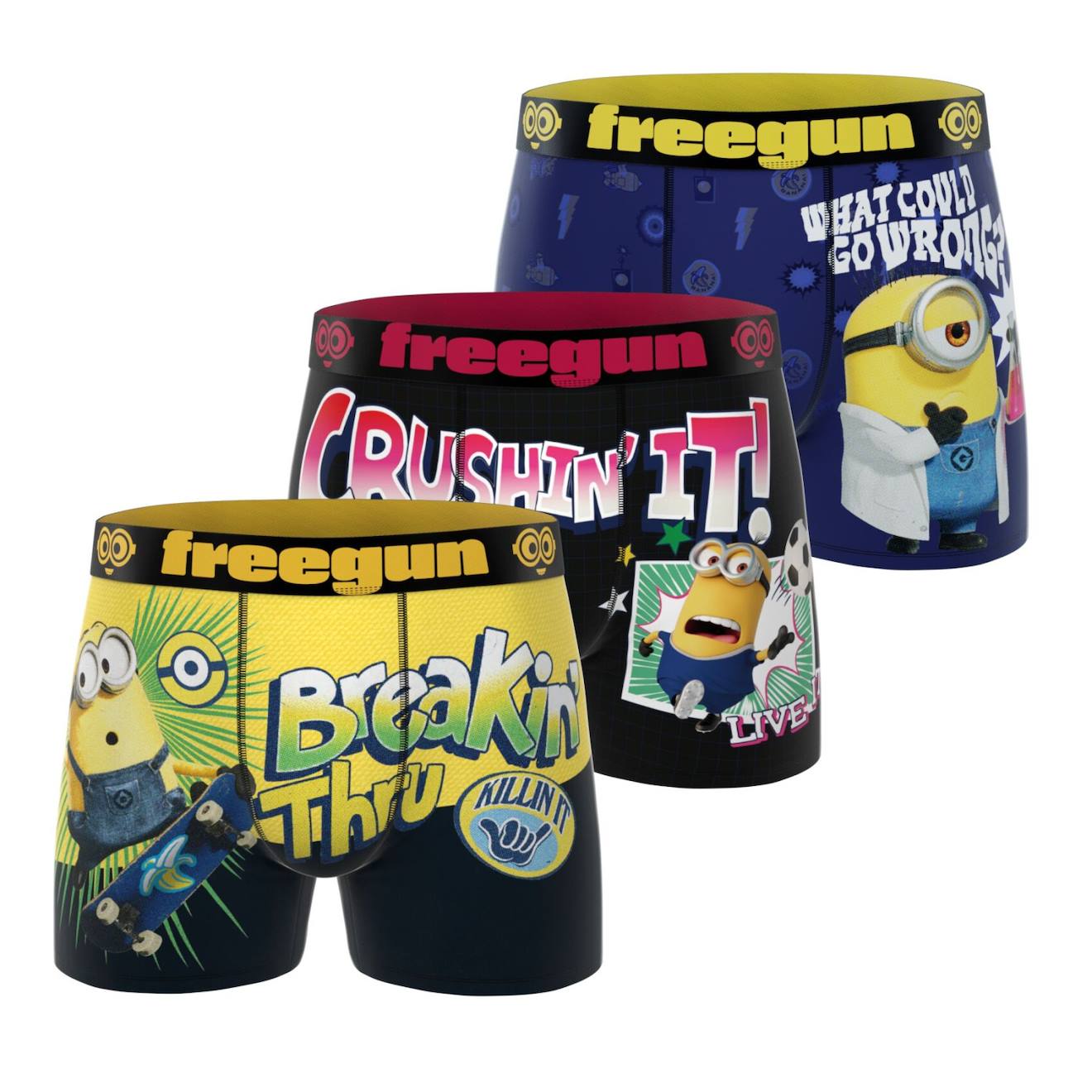 Lot De 3 Boxers Junior Despicable Me Jaune/bleu/noir/rouge