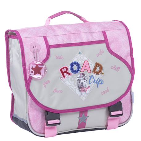 Fille-Cartable tissu imprimé road trip teo jasmin 38 cm
