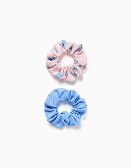 Fille-Lot de 2 chouchous avec imprimé stitch