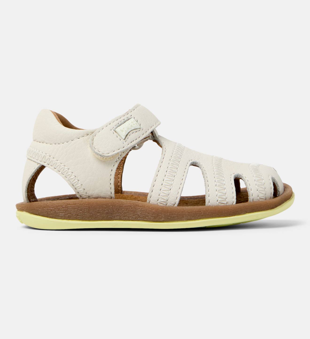 Sandales Fille Cuir Bicho Blanc Natural