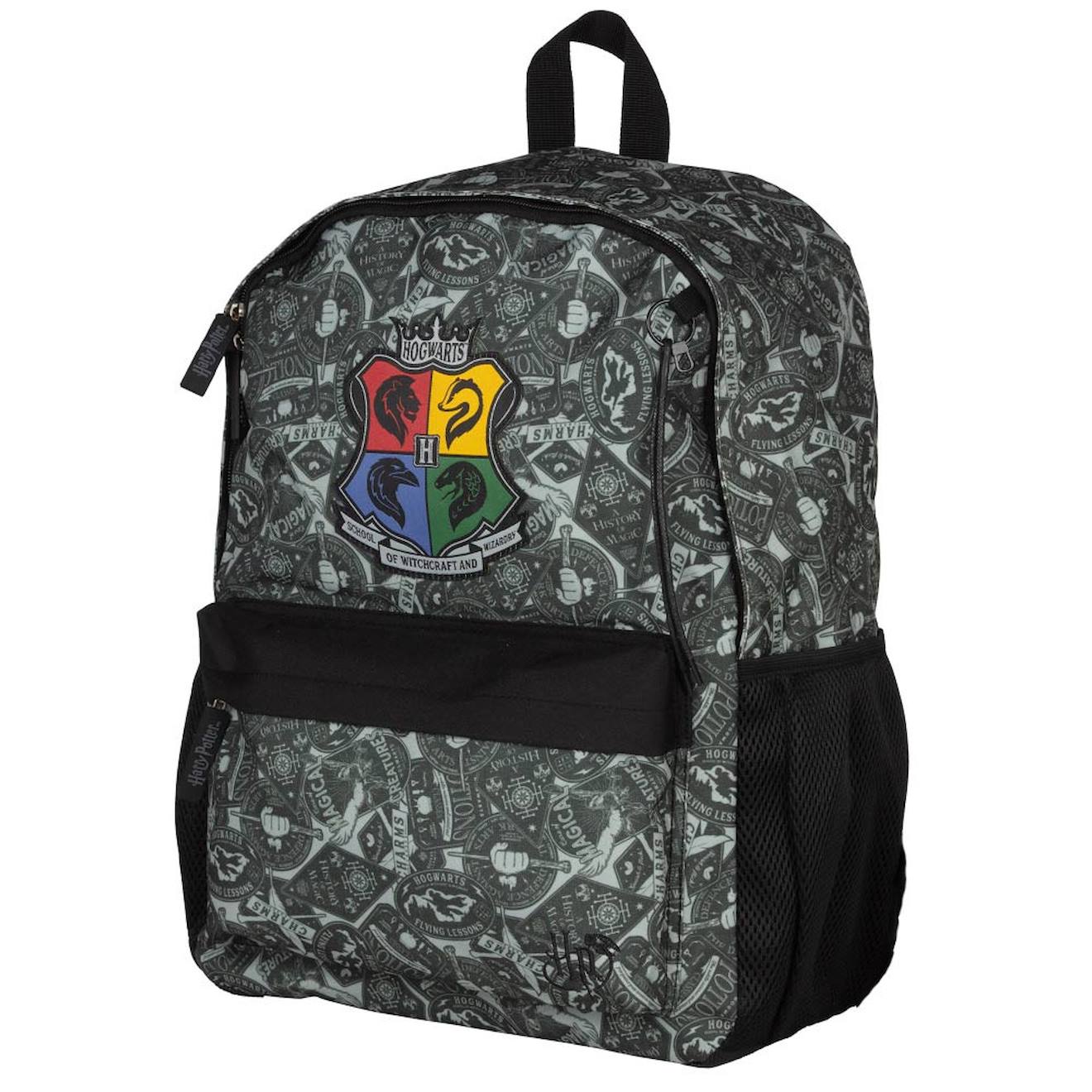 Sac À Dos Primaire/collège Harry Potter Hogwarts 42 Cm Noir / Kaki / Gris