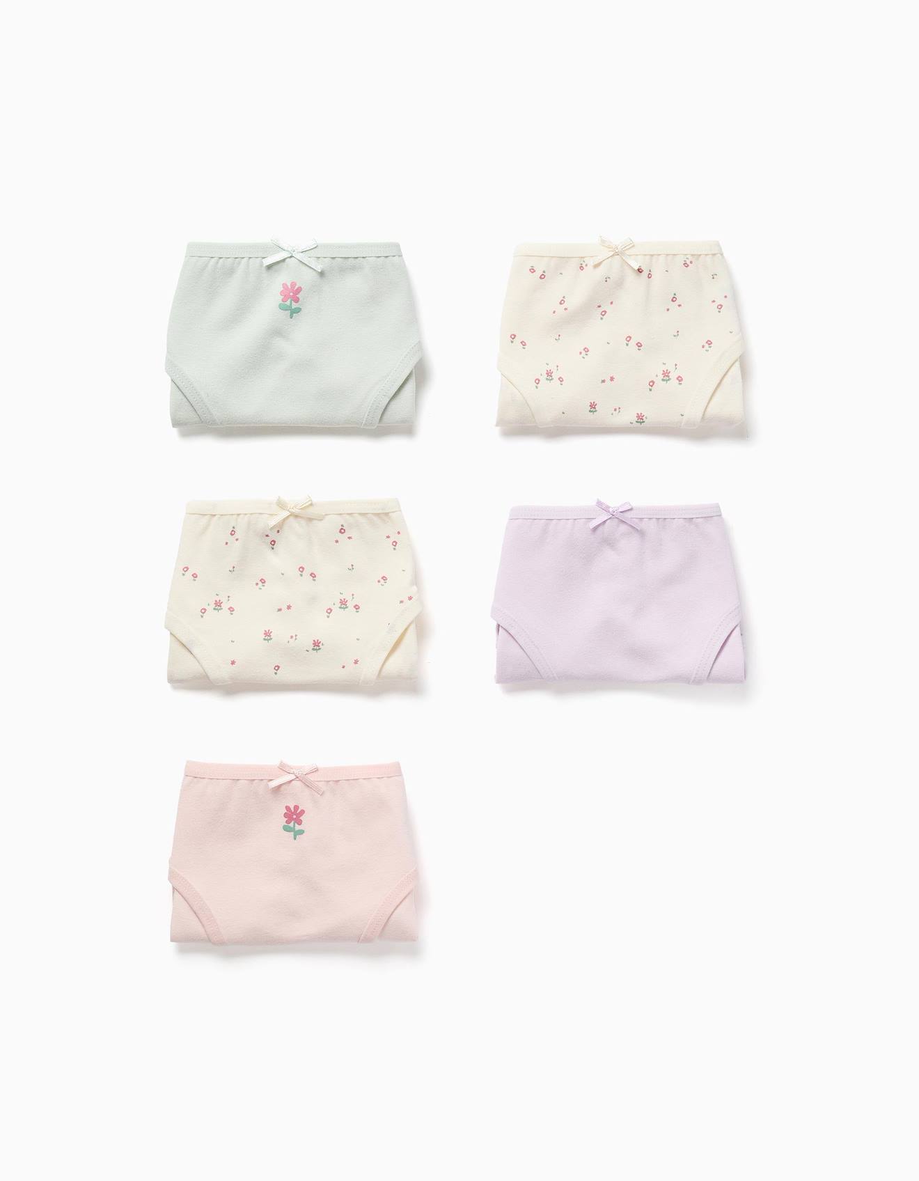 Lot De 5 Culottes En Coton Avec Fleurs Multicolore 18 €