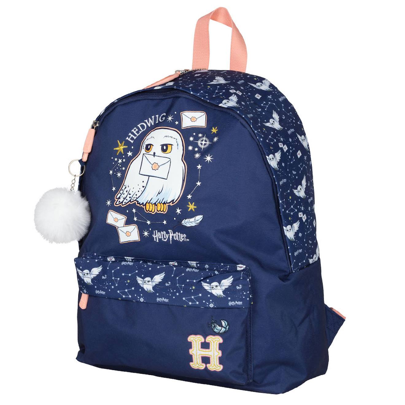 Sac À Dos 42 Cm Hedwig 2 Compartiments Zippés - Rayures Réfléchissantes Harry Potter Bleu Foncé