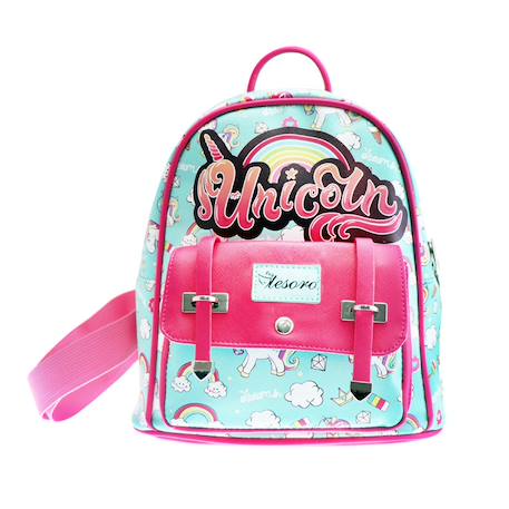 Fille-Accessoires-Fourniture scolaire-Cartable-Sac à dos mini licorne 25 cm à détails fuchsia