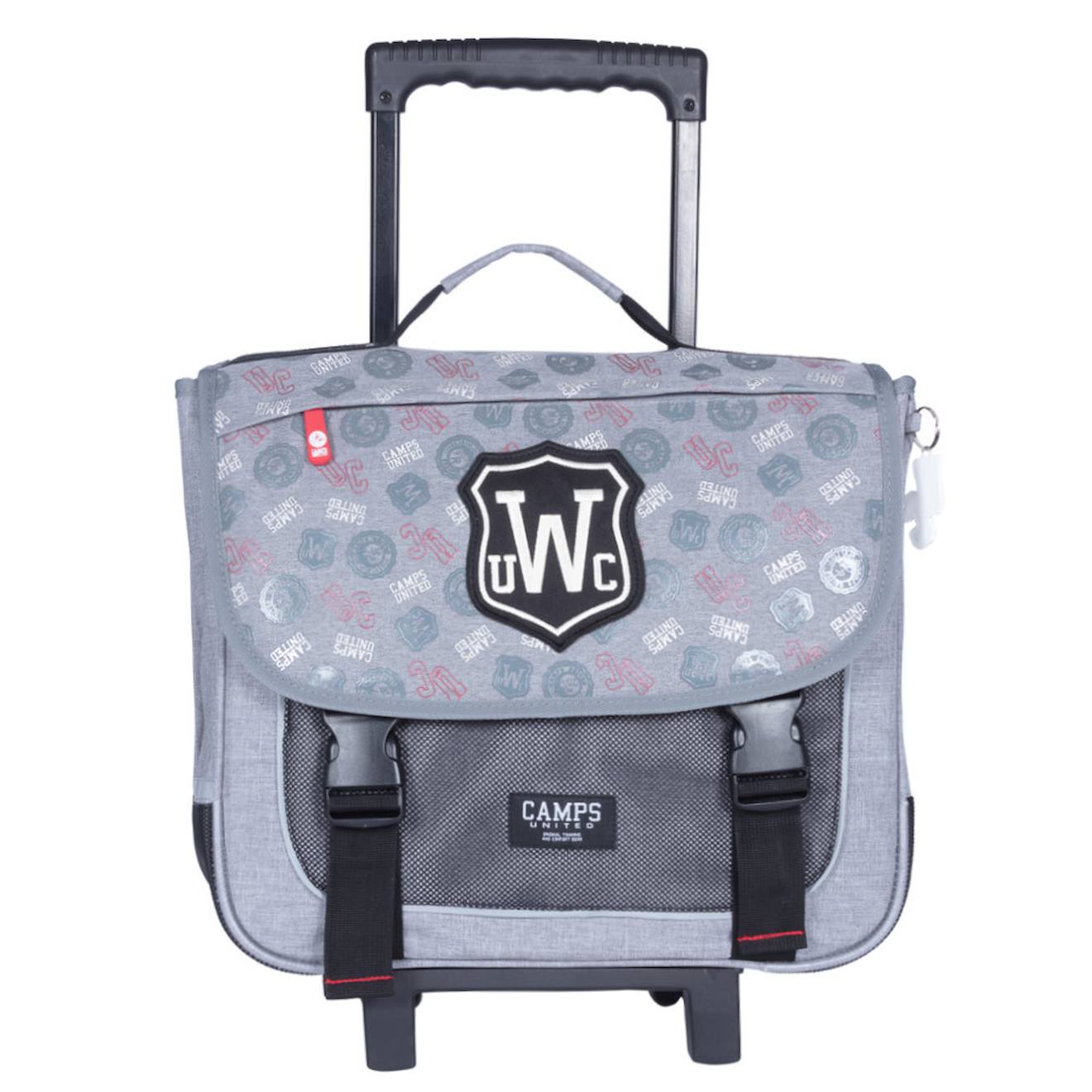 Sac À Dos À Roulettes Garçon Camps 38 Cm – 2 Compartiments Gris / Noir / Noir