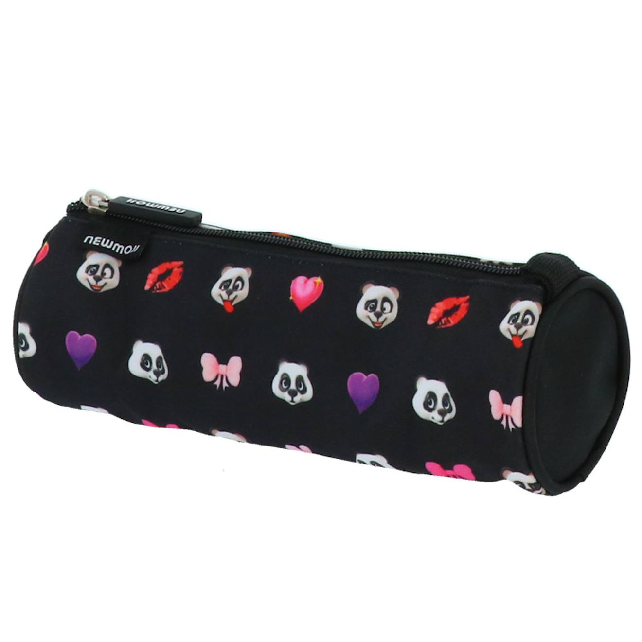 Trousse Ronde Zippée 22 Cm Motifs Panda – Newmoji Noir / Multicolore