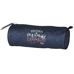 -Trousse ronde cylindre 22 cm, fermeture zippée métal