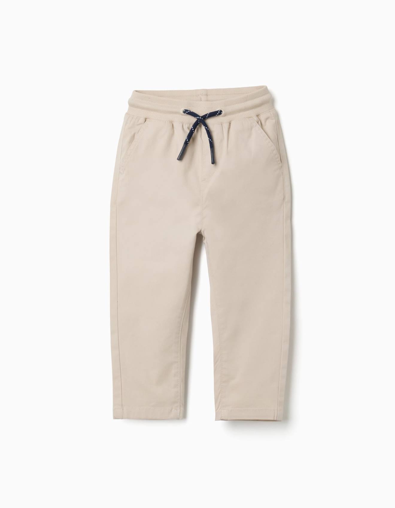 Pantalon Ajust En Serg Avec Cordon De Serrage Beige Clair 26$