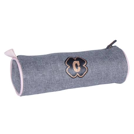Fille-Accessoires-Trousse cylindre à fermeture zippée style boho pailleté 22 cm