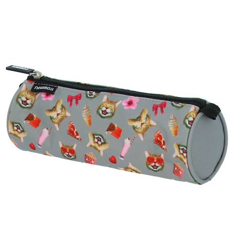 Garçon-Trousse ronde newmoji chats – 22 cm zippée – 1 compartiment newmoji