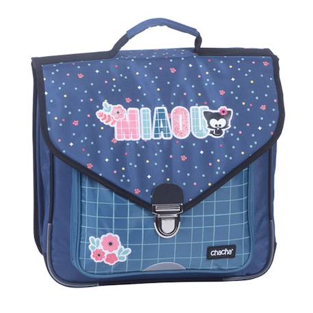 Bébé-Accessoires-Sac-Cartable maternelle fille chacha miaou 36 cm 2 compartiments polyester – kidabord