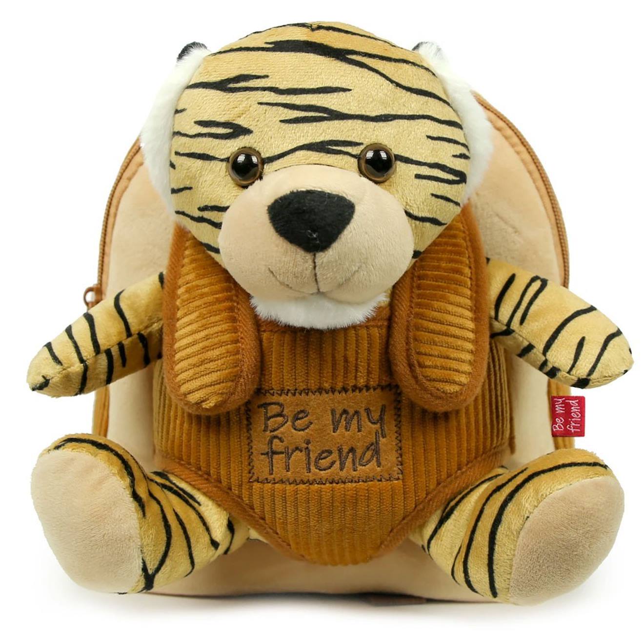 Sac À Dos Réversible En Peluche Tigre 25 Cm Noir / Marron / Gris