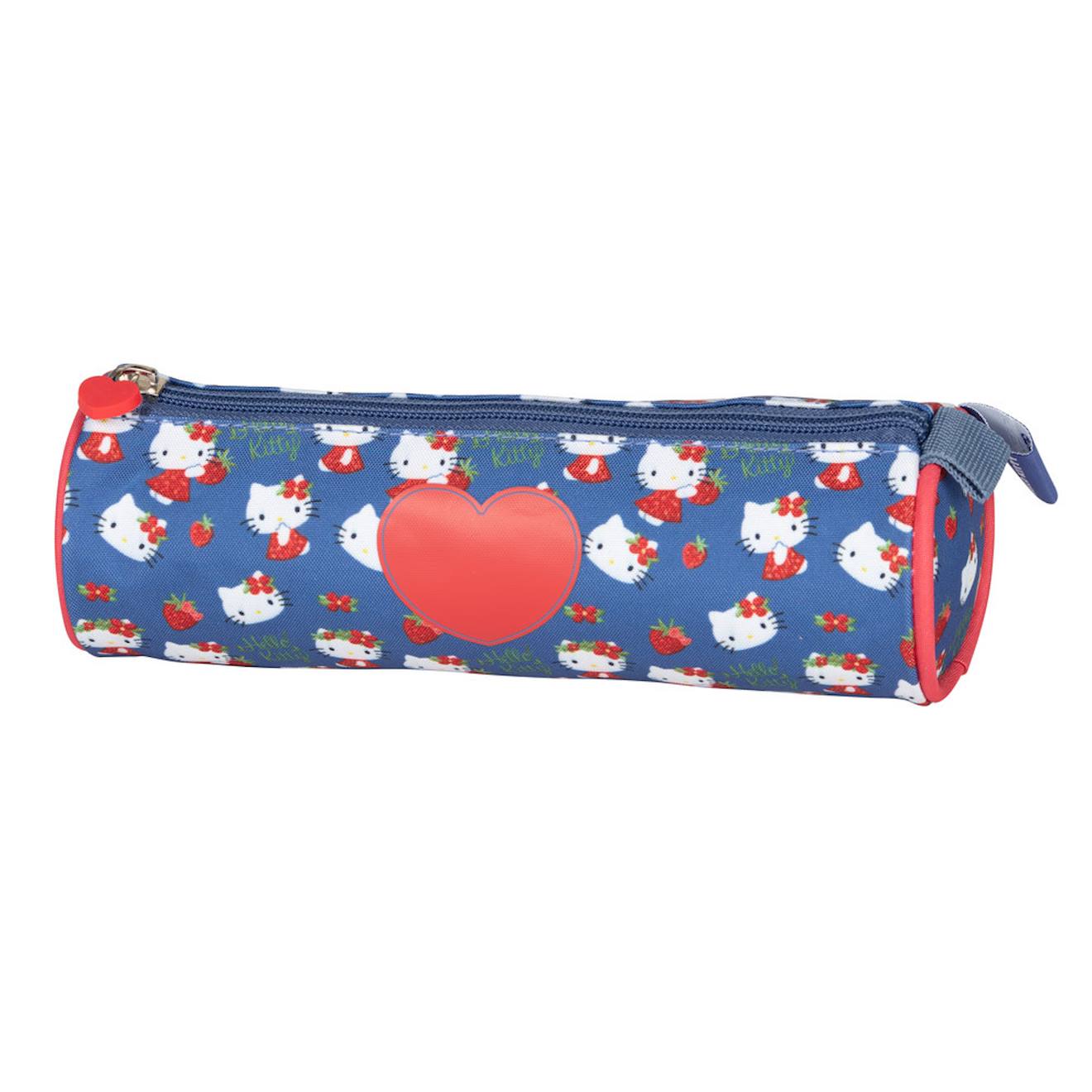 Trousse Cylindrique Imprim Hello Kitty En Tissu Polyester Bleu Rouge Blanc 16 €