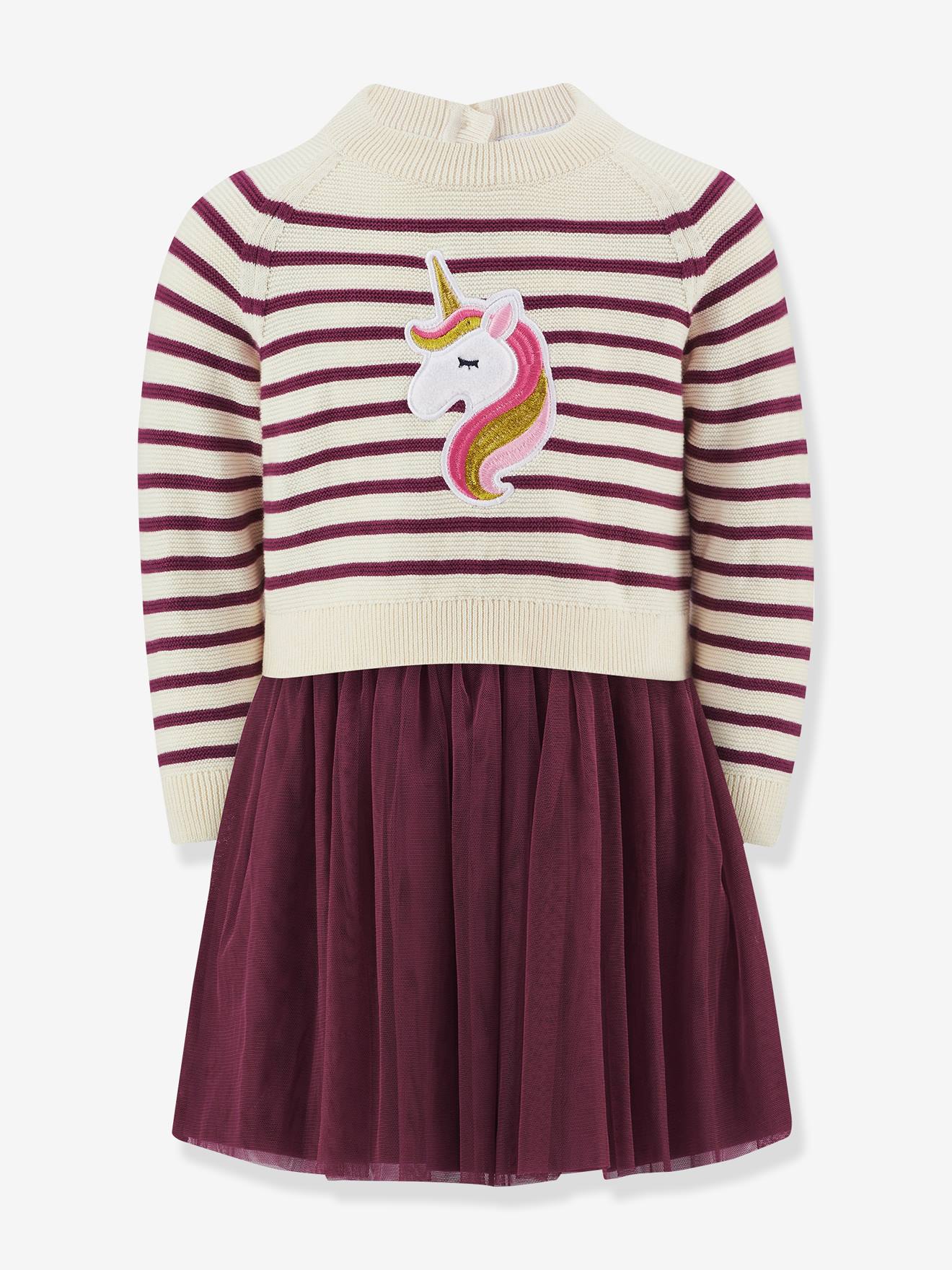 Ensemble fille : robe en tulle et pull Happy Girls bordeaux Ensemble fille : robe en tulle et pull Happy Girls bordeaux