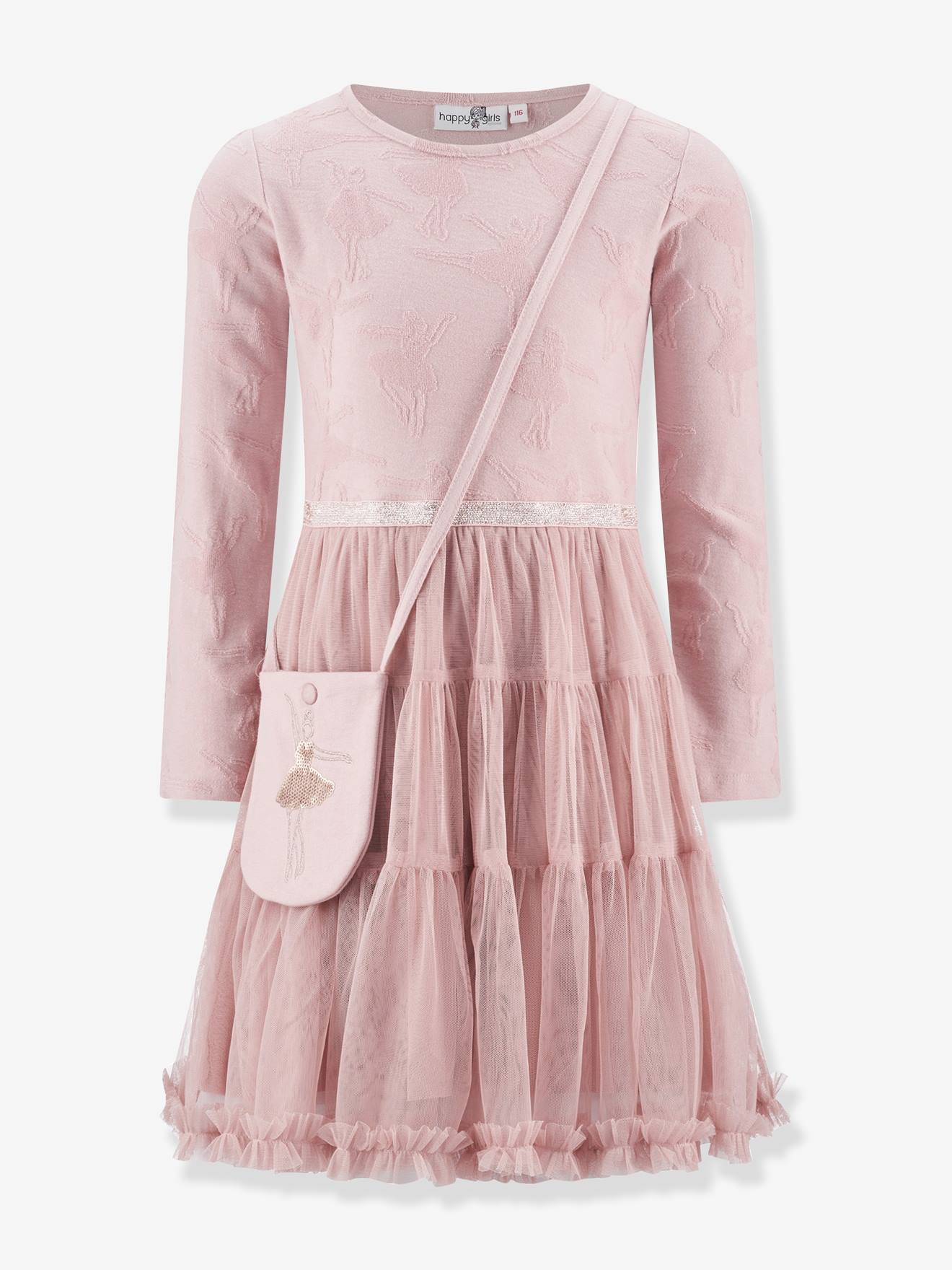 Robe en tulle avec sac fille Happy Girls rose nude