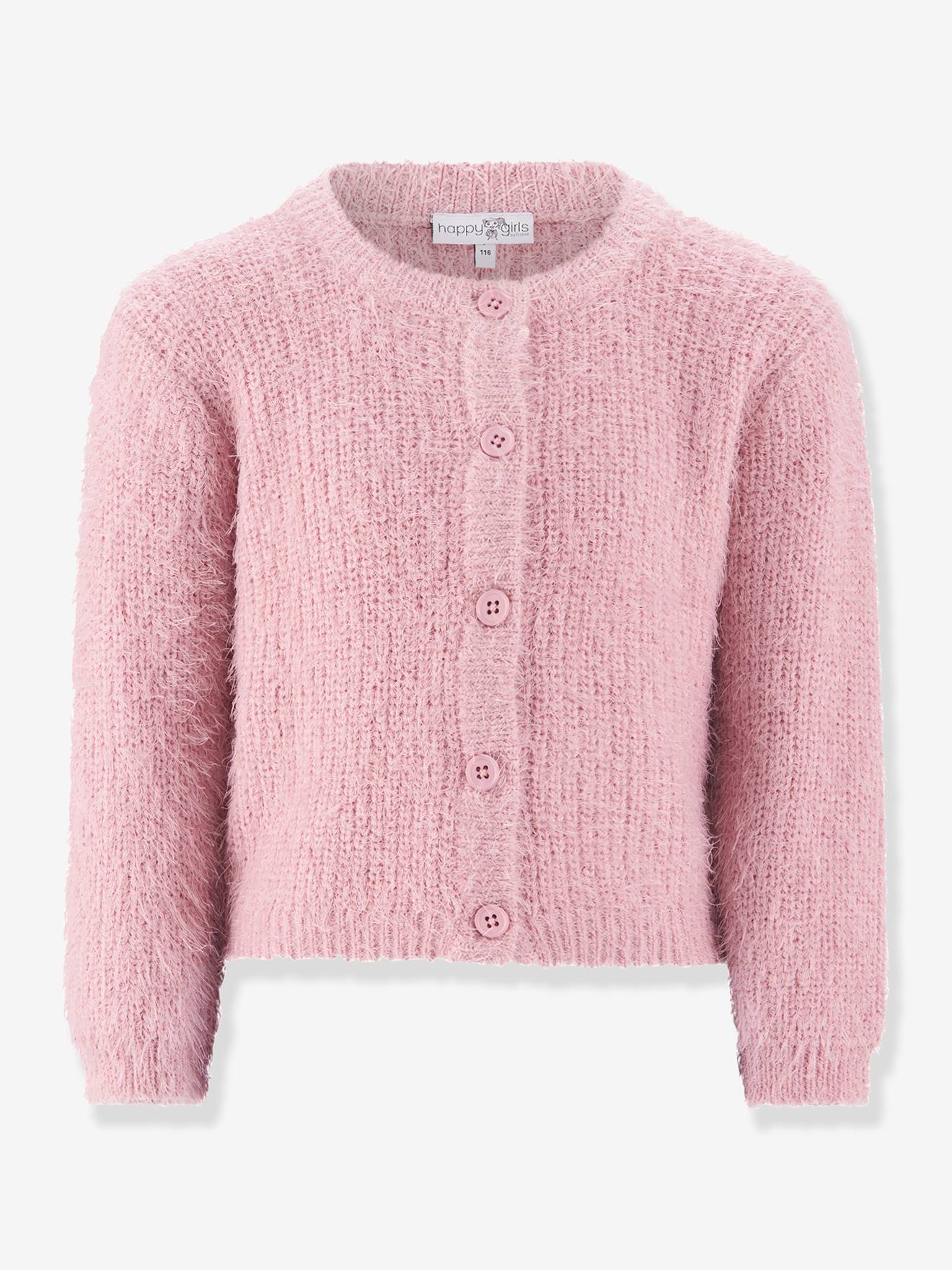 Cardigan fille Happy Girls rose nude