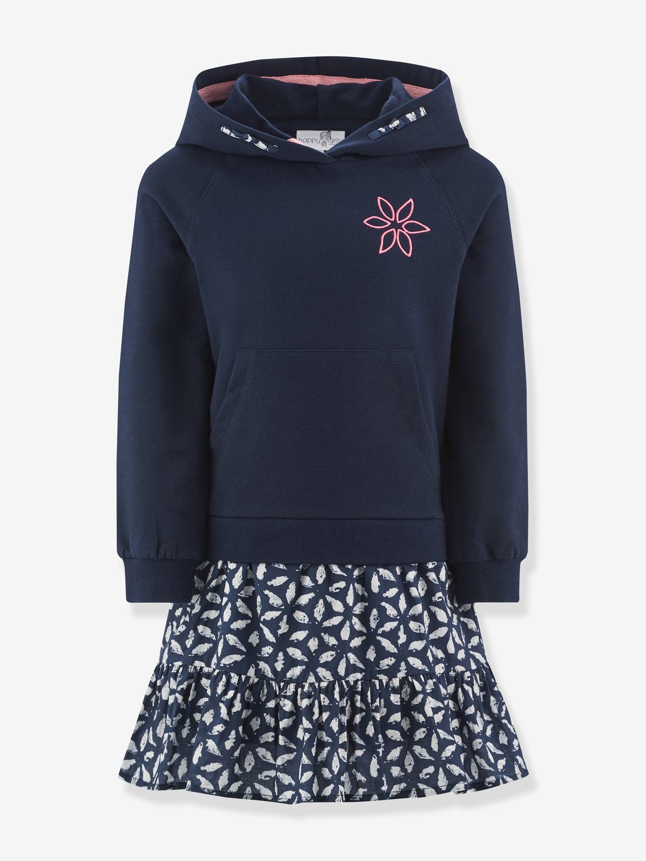 Robe à capuche fille Happy Girls marine