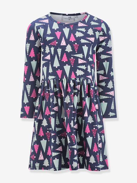 Fille-Robe avec imprimé sapins de Noël fille Happy Girls