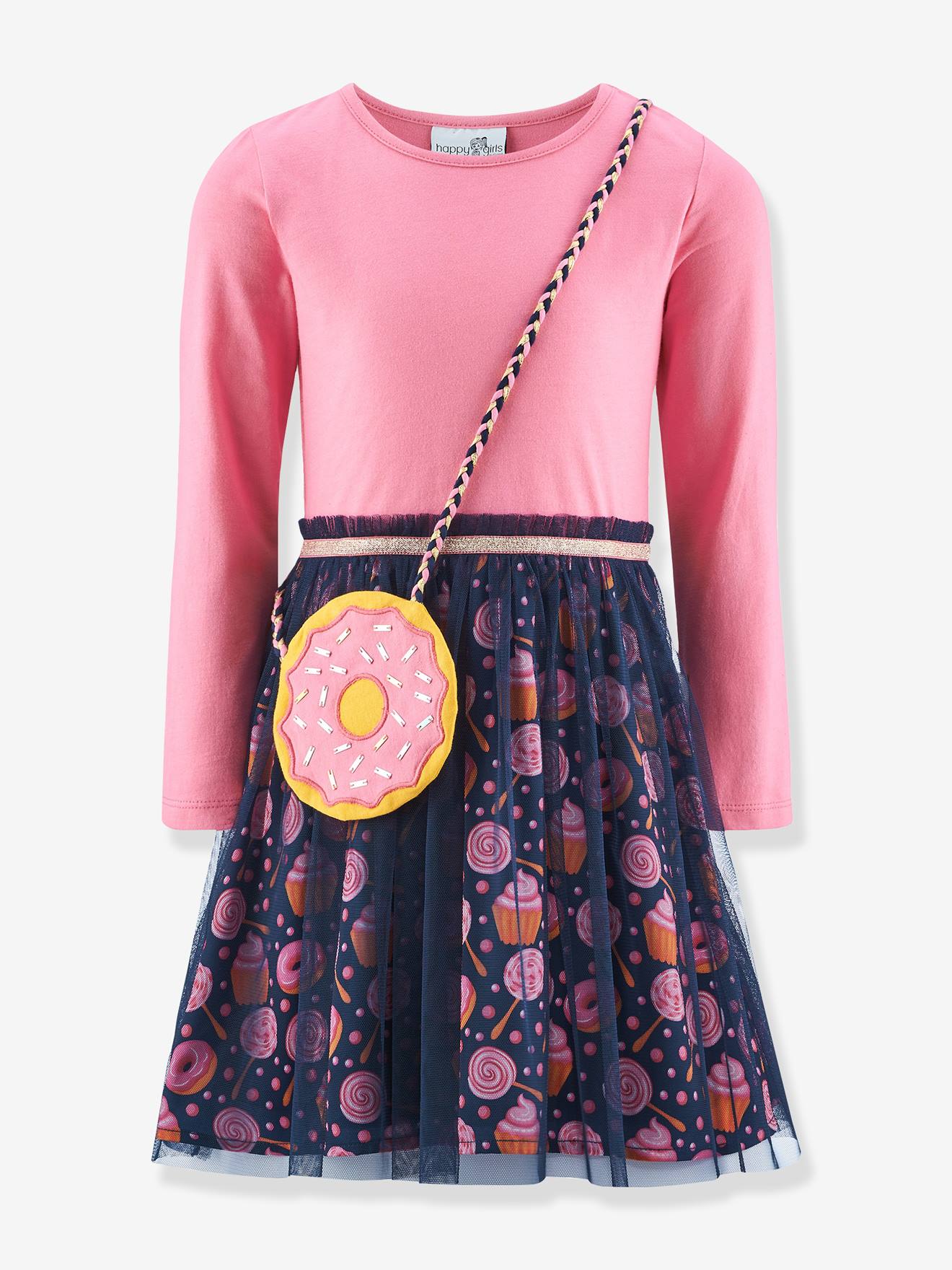 Robe avec sac donut fille Happy Girls rose bonbon Robe avec sac donut fille Happy Girls rose bonbon