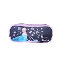 -Disney frozen - la reine des neiges - trousse scolaire rectangulaire - bleu/violet - fille - 2 compartiments zippés