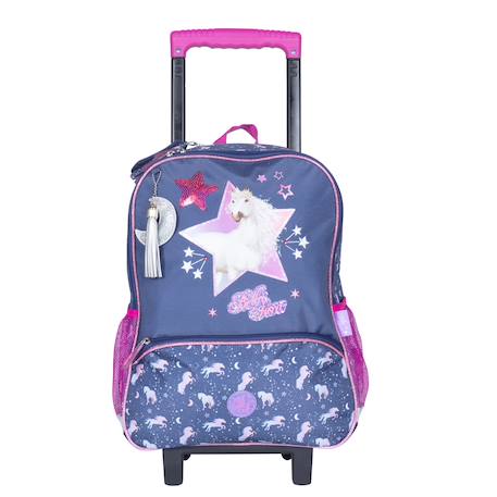 Fille-Accessoires-Fourniture scolaire-Cartable-Bella sara- sac à dos - roulettes enfant - fille - bleu/violet - 2 compartiments