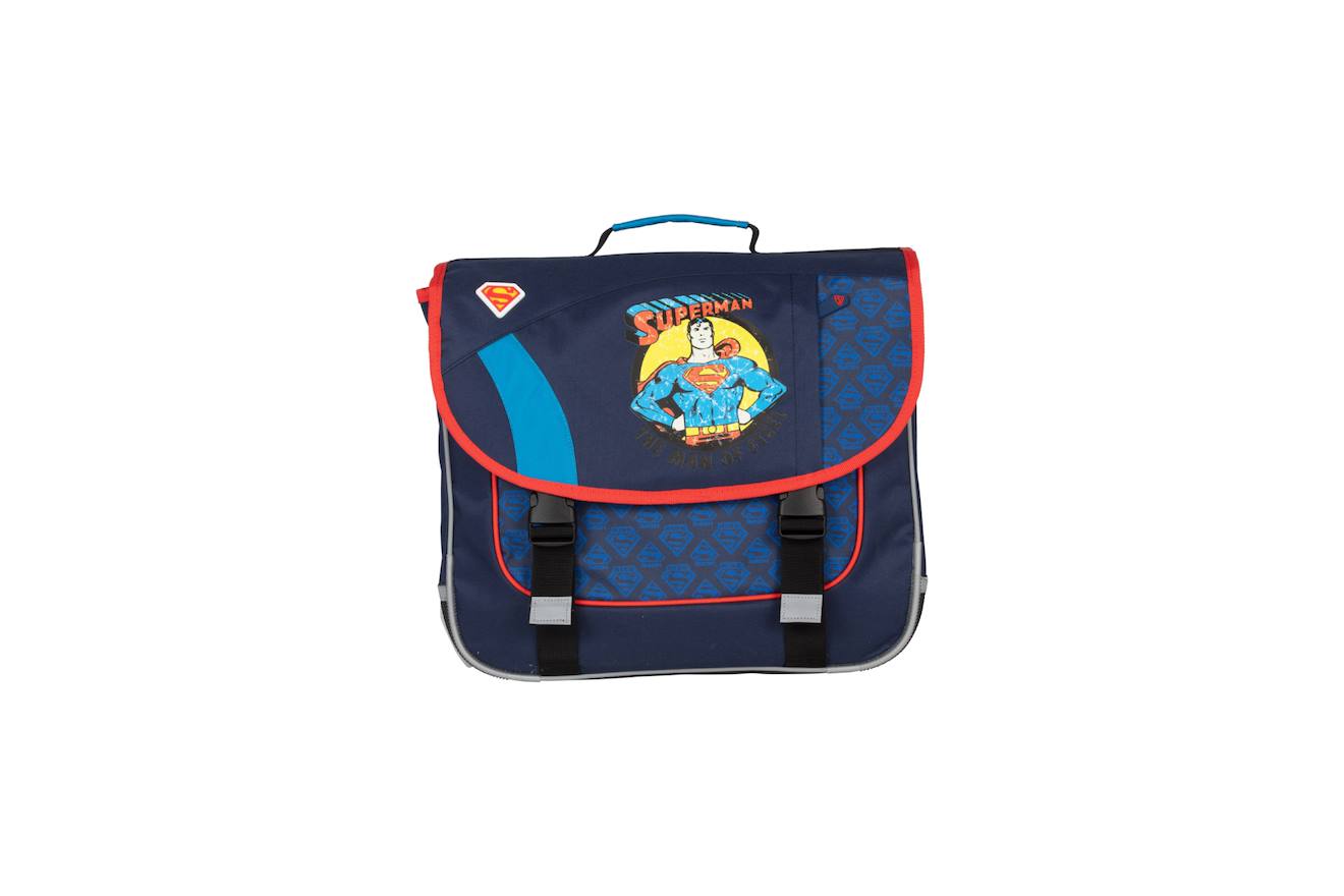 Superman - Cartable Scolaire 38 Cm - Garçon - Bleu/rouge - 2 Compartiments Bleu