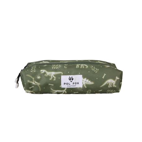 Garçon-Accessoires-Trousse - compartiments garçon pol fox jurassic - maternelle - primaine - vert - motif dinosaure