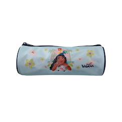-Vaiana - trousse scolaire ronde - fille - bleu - 1 compartiment zippé