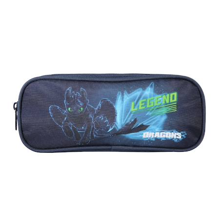 Garçon-Dragons - trousse scolaire rectangulaire - bleu - garçon - 2 compartiments