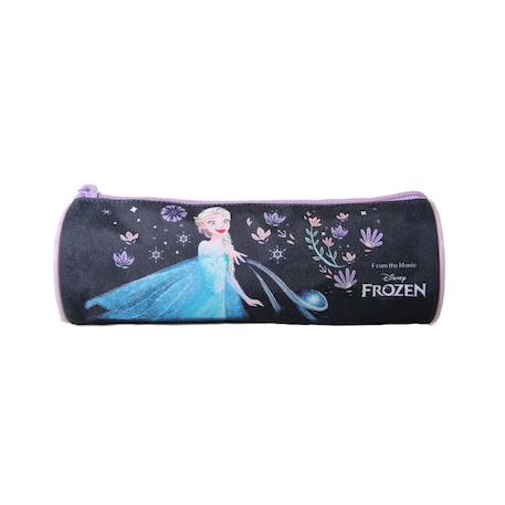 Disney frozen - la reine des neiges - trousse scolaire ronde - bleu/violet - fille - 1 compartiment-  - vertbaudet enfant