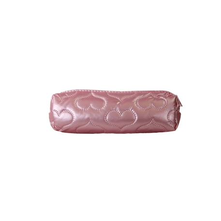 Fille-Trousse scolaire rectangulaire - rose motif coeur - fille - 1 compartiment