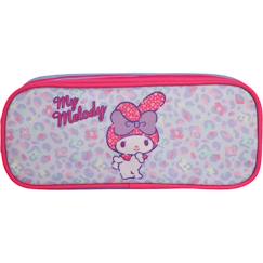 -My melody - trousse scolaire rectangulaire leo - rose - 2 compartiments