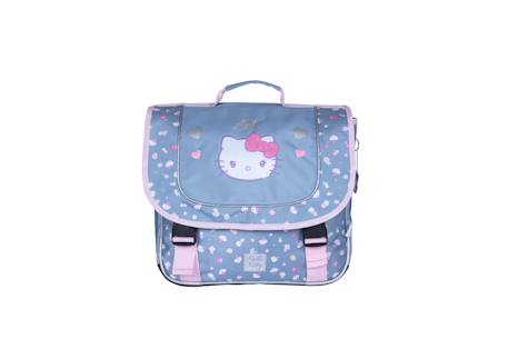 Hello kitty - cartable scolaire 38 cm delicate flowers - bleu/rose - 2 compartiments-primaire  - vertbaudet enfant