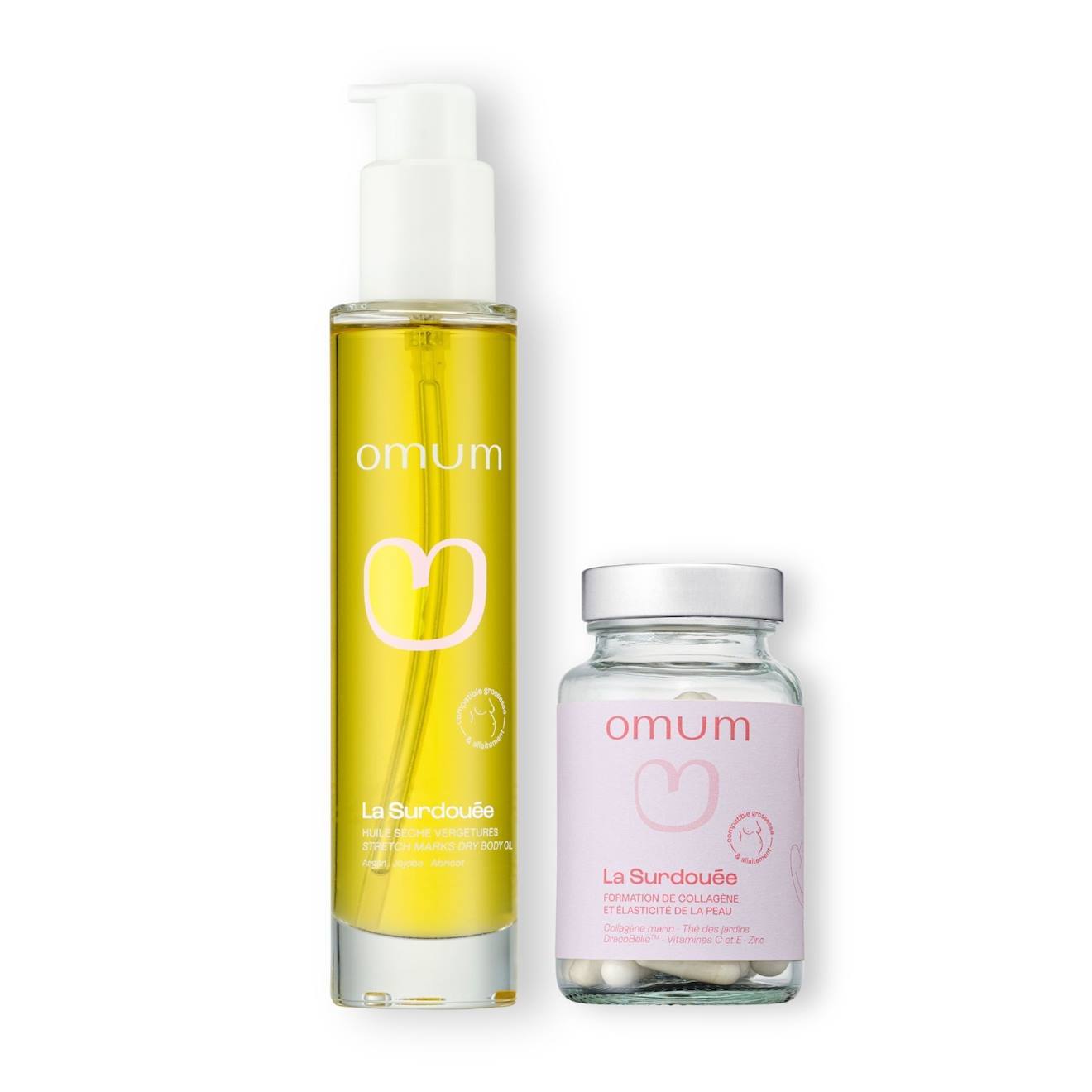 Duo In & Out Traitement Vergetures Peau Souple Et Élastique Huile Sèche 100 Ml + Complément 60 Gélules 1 Mois Multicolore (Omum) - Couverture