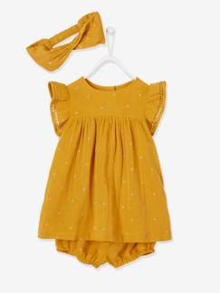 Bébé-Robe, jupe-Ensemble imprimé robe, bloomer et bandeau bébé