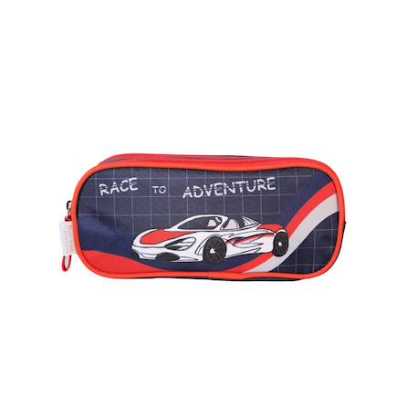 Fille-Accessoires-Fourniture scolaire-Phileas - trousse scolaire voiture - bleu/rouge - garçon - 2 compartiments zippé