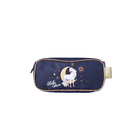 Fille-Accessoires-Bella serra - trousse double compartiment enfant - fille - bleu nuit - rectangulaire
