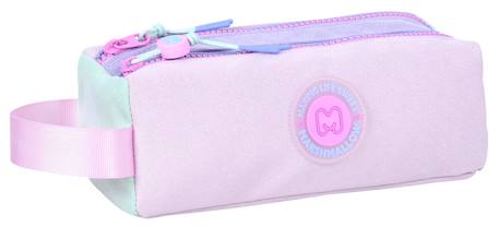 Fille-Marshmallow - trousse scolaire double compartiment dégradé - multicolore pastel - fille