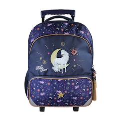 Bella sara - sac à dos - roulettes enfant - fille - bleu nuit - 2 compartiments  - vertbaudet enfant