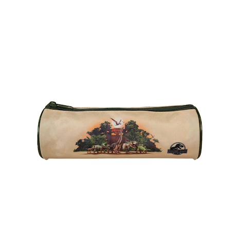 Garçon-Accessoires-Fourniture scolaire-Trousse-Jurassic park - trousse scolaire ronde - beige - garçon - 1 compartiment zippé