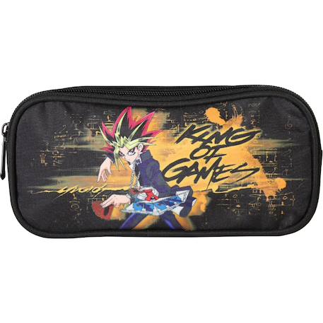 Fille-Accessoires-Fourniture scolaire-Yu-gi-oh - trousse scolaire double compartiment - king of game noir - enfant