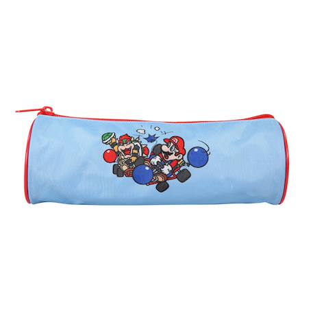 Garçon-Accessoires-Super mario - trousse scolaire ronde - bleu - garçon - 1 compartiment