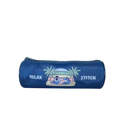 Garçon-Accessoires-Fourniture scolaire-Stitch - trousse scolaire ronde - bleu - 1 compartiment