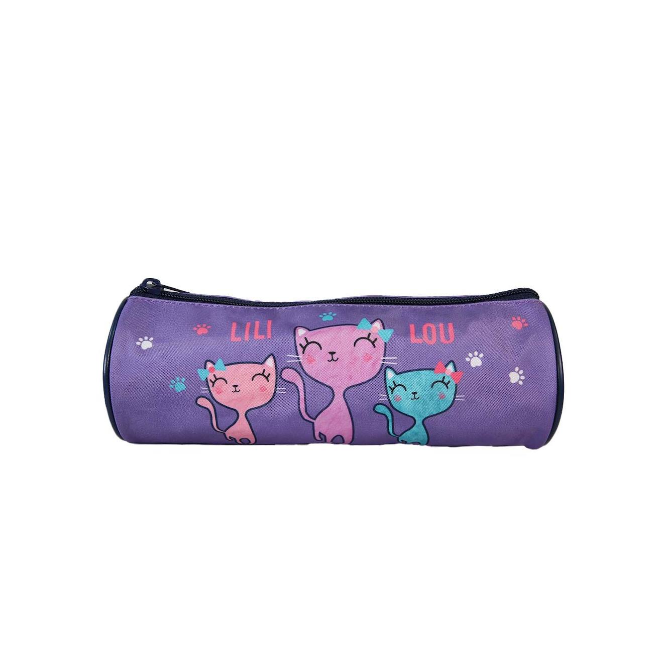 Lili Lou - Trousse Scolaire Ronde - Violet - Fille - 1 Compartiment Violet 12 €