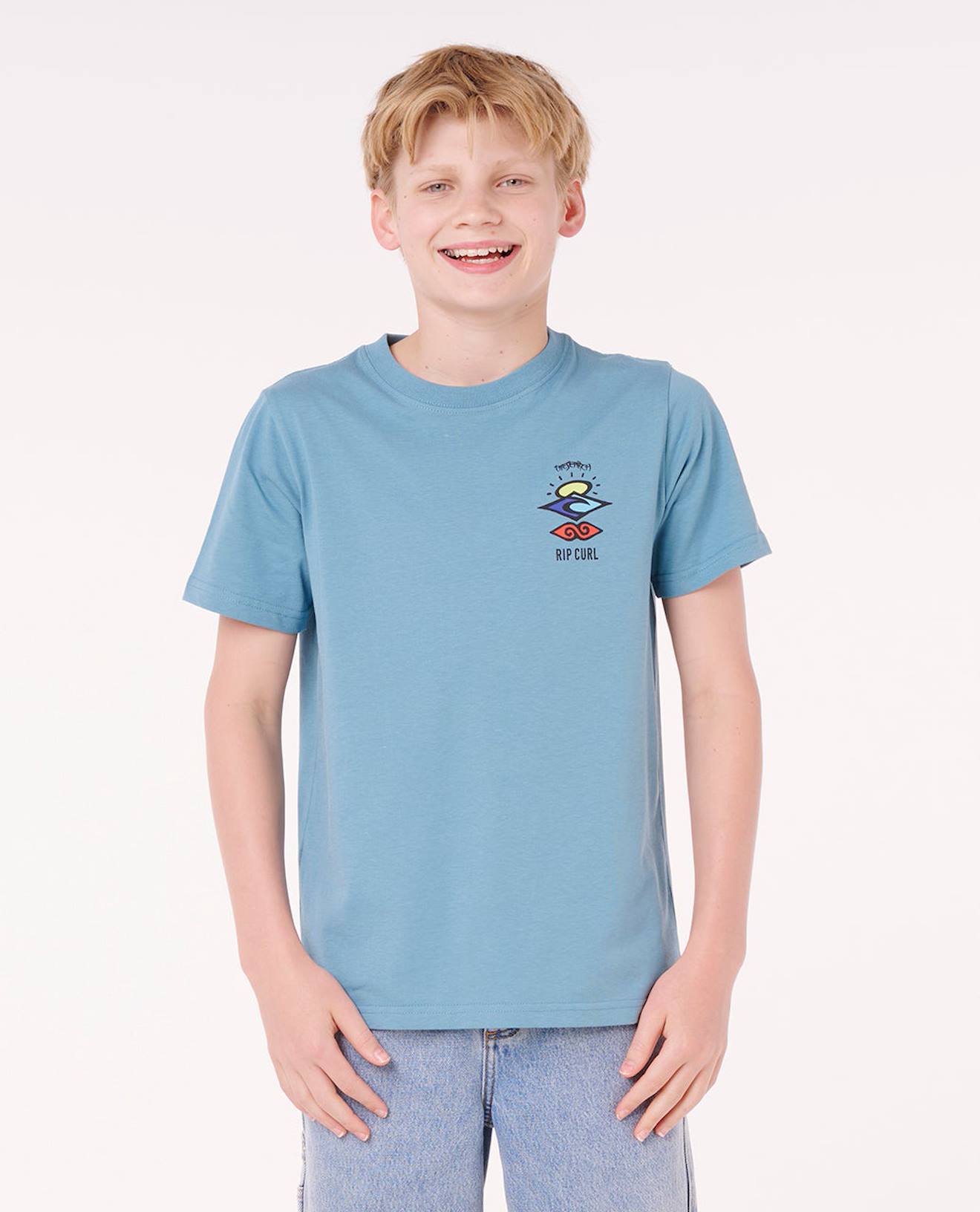 T-shirt Manches Courtes Lets See The Waves Enfant Bleu Tempte 23$