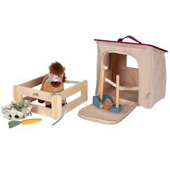 Jouet-Jeux d'imagination-Figurines, mini mondes, héros et animaux-Cheval avec écurie et accessoires